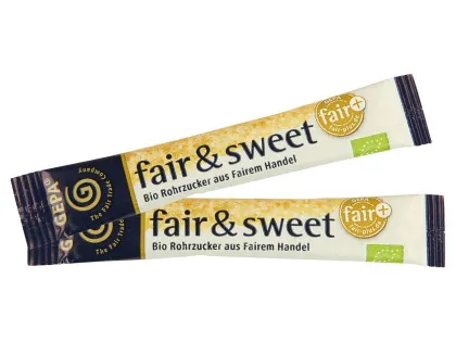 Gepa organiczny cukier w pałeczkach 1.000 x 4g organiczny fairtrade, opakowanie porcjowane